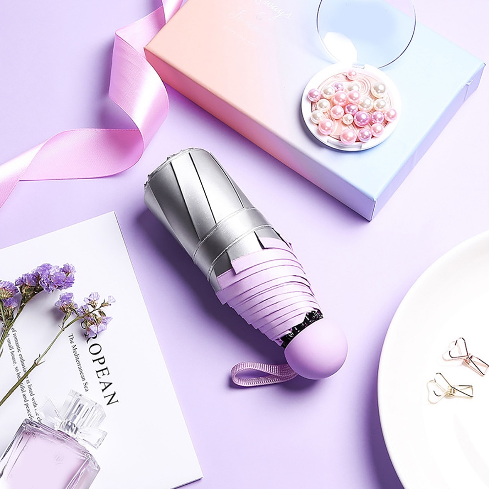 Portable Foldable Ultra Light Rain Sunlight Umbrella Travel Mini Pocket Parasol Sunlight Umbrella Mini Parasol Umbrella Umbrella