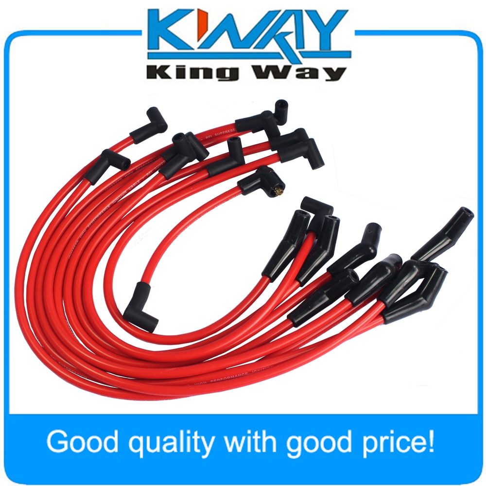 JDMSPEED – jeu de fils de bougie d'allumage rouge 10.5MM, adapté à Ford Mustang F150 5.0L 5.8L, SB SBF 302