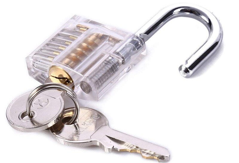 Mini Transparent Visible Pick Cutaway Practice Padlock Lock for For Locksmith