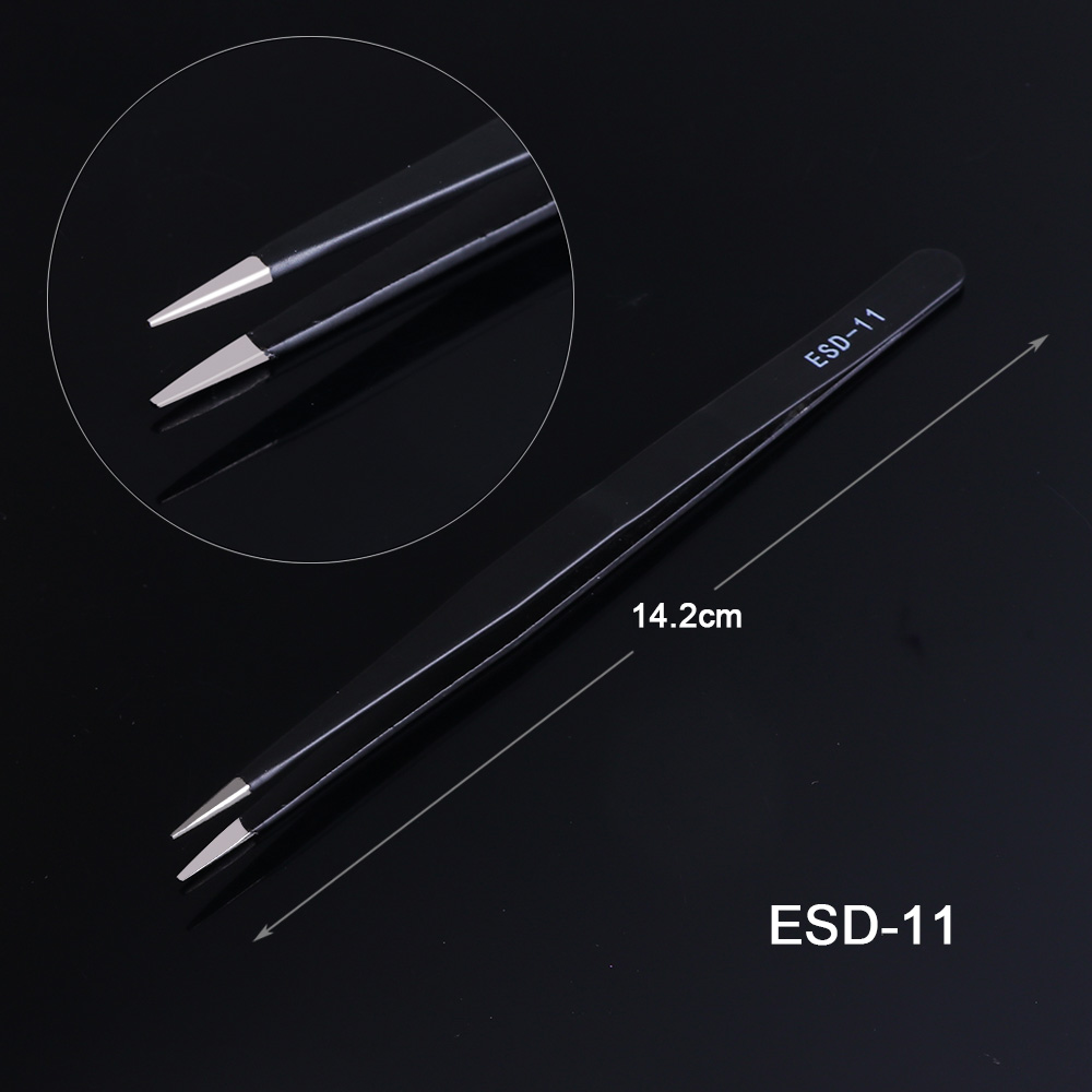 1 stücke Schwarz Edelstahl Wimpern Pinzette Antistatische Aufkleber Clip Für Falsche Wimpern Verlängerung Strass Pflücker JIESD10-15