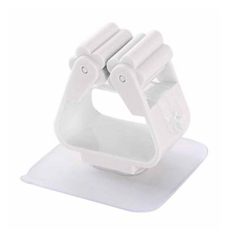 2pcs Kitchen Mop Rack Bathroom Organizer Wall Mounted Shelf Hook Broom Holder Hanger Behind Doors/On Walls Kitchen Storage Tool: 1pc White