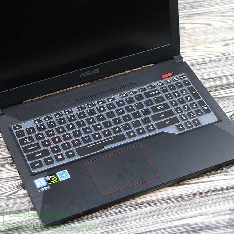 Asus tuf gaming  fx504 fx504ge fx504gd fx504gm fx504g fx503 fx503vd 15 tuuman 15.6 tuuman silikoninen kannettavan tietokoneen näppäimistön suojakuori: Musta