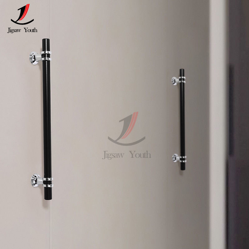 Tiradores de puerta dorados y negros modernos de 50mm-300mm, tiradores de armario de cocina, pomos de cajón sólidos, herrajes para muebles de