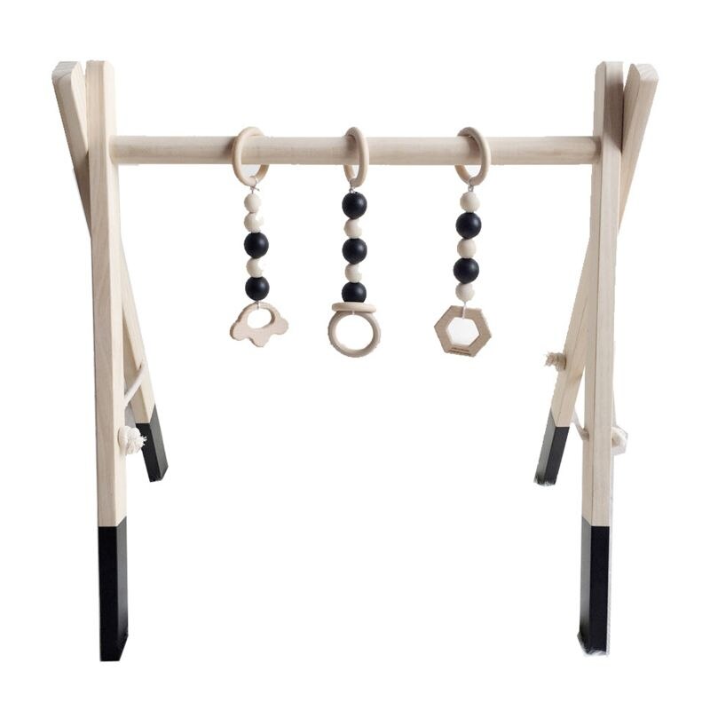 Nordic Stijl Baby Gym Spelen Kwekerij Zintuiglijke Ring-Pull Speelgoed Houten Frame Baby L9CD