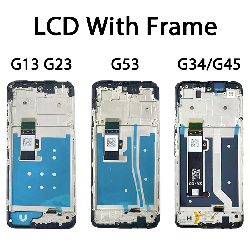 Pantalla LCD OEM de 6,5 pulgadas para Motorola Moto G13 G23 G53 G34 G45, montaje de digitalizador con pantalla táctil con marco