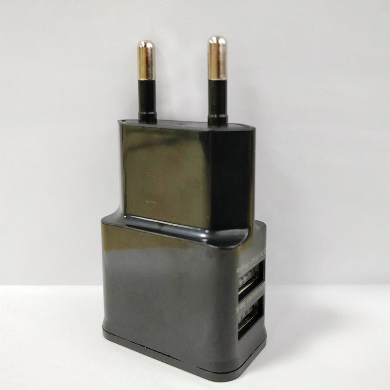 5V fast 1A Plug Dual Double USB Universal mobile phone charger Wall AC Power Charger Home or Travel For iphone ipad ipod charger: 2A 2USB black