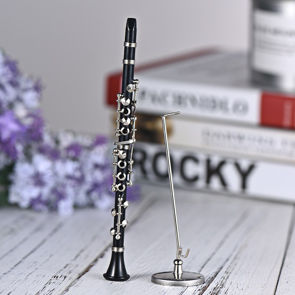 Mini Clarinet Model Exquisite Desktop Musical Instrument Decoration Ornaments Musical with Delicate Box