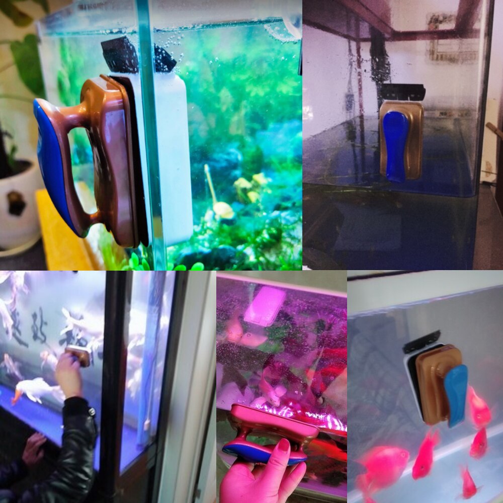 Akvarier til akvarier med akvarier, børster, dobbeltsidet rengøringsværktøj, magnetiske børster med algerskraberedskaber
