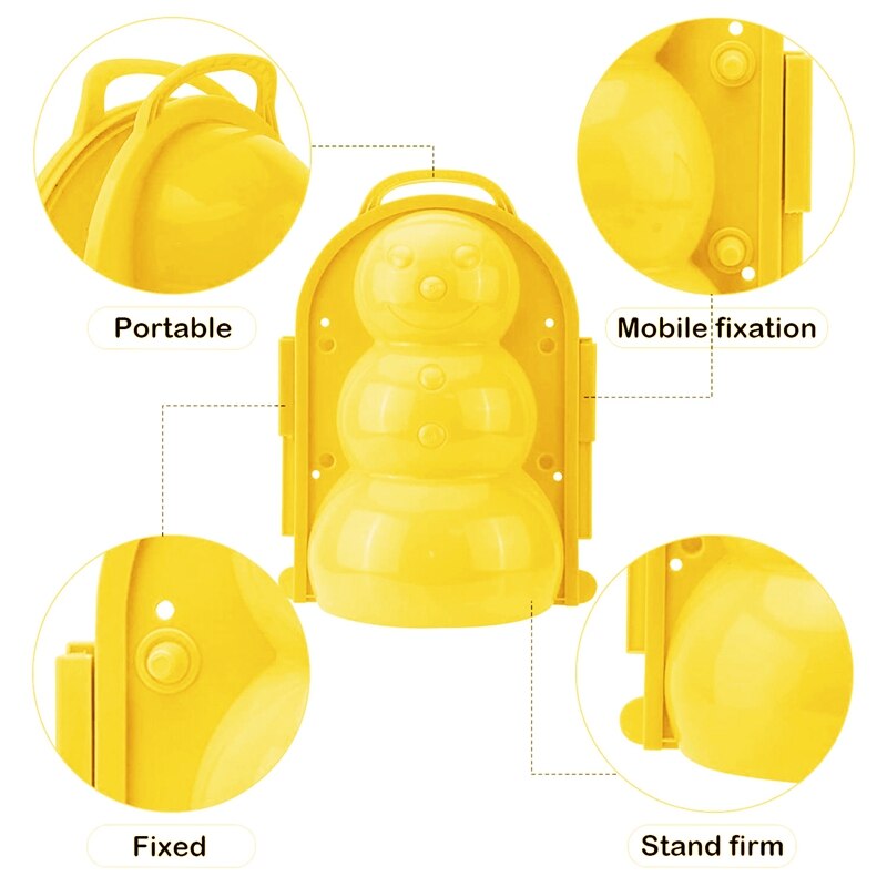 8 Stuks Sneeuwbal Maker Speelgoed Met Box-Sneeuwbal Maken Tool Met Handvat Voor Kinderen Outdoor Activiteiten Kinderen sneeuw Game