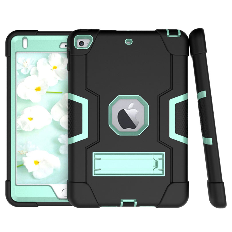 Armor Case Voor Ipad 4 3 2 9.7 Heavy Duty Silicone Tpu + Pc Hard Stand Shock Proof + screen Protector IP71: green