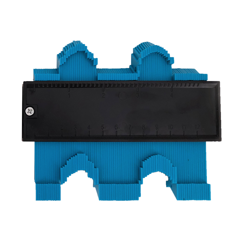 Medidor de contorno, herramienta de medición de copia de perfiles, duplicador de marcado de madera, plástico: Blue