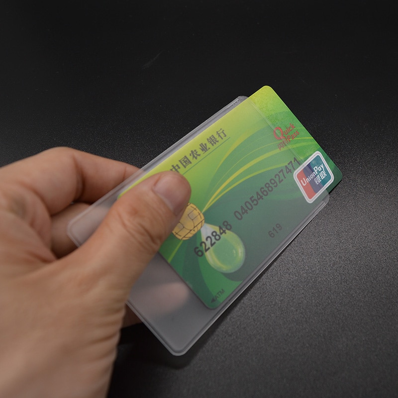 Vandtæt gennemsigtigt pvc kortdæksel silikone plastik kortholder etui til at beskytte kreditkort porte carte bank id kort ærme