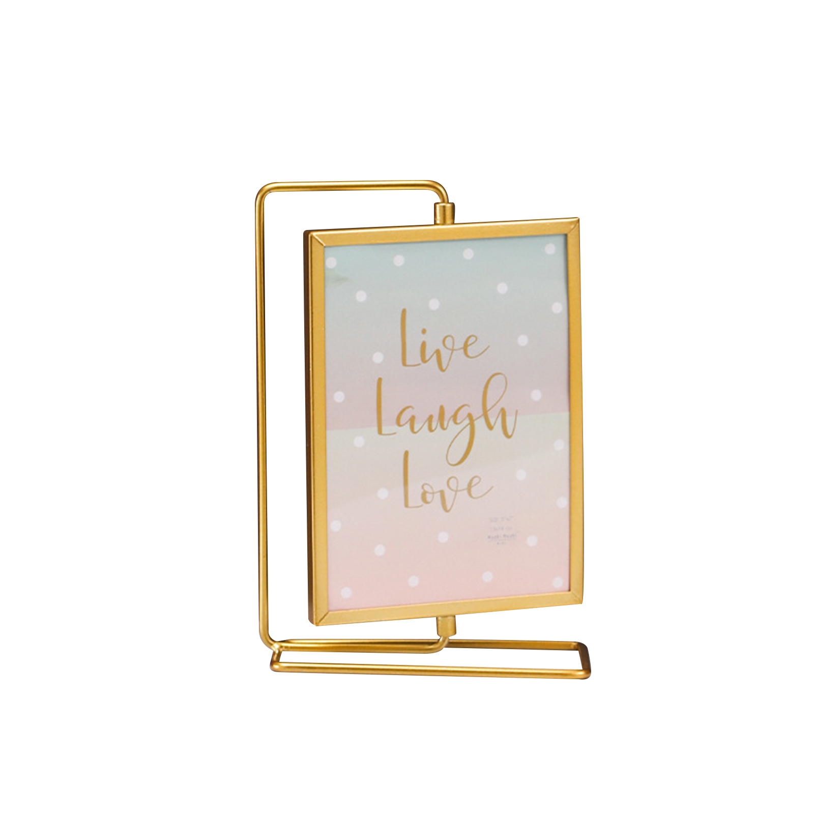 Soporte de exhibición de tarjetas con adorno frontal de cristal, marco de fotos giratorio para oficina, familia, boda, amor, granja, hogar: Blanco