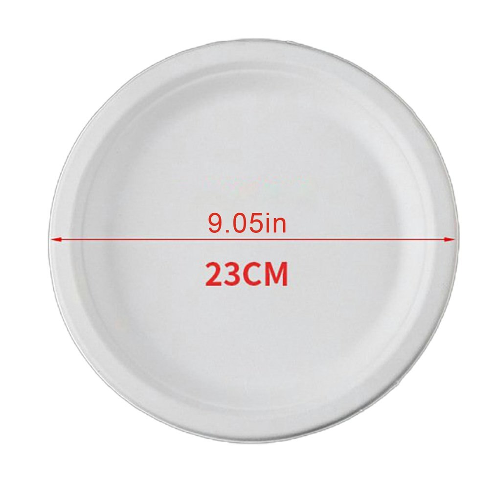 Disposable sugarcane pulp round Paper plate Children's handmade diy kindergarten art painting food grade sugarcane pulp: 9 inch