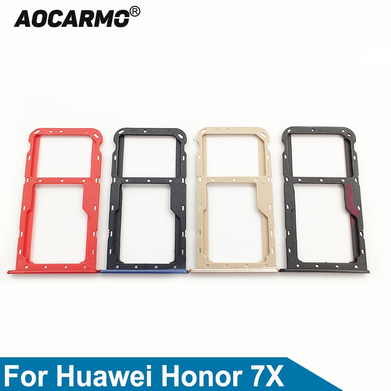 Aocarmo SD MicroSD titular Nano bandeja de ranura para tarjeta Sim Huawei Honor 7X piezas de repuesto