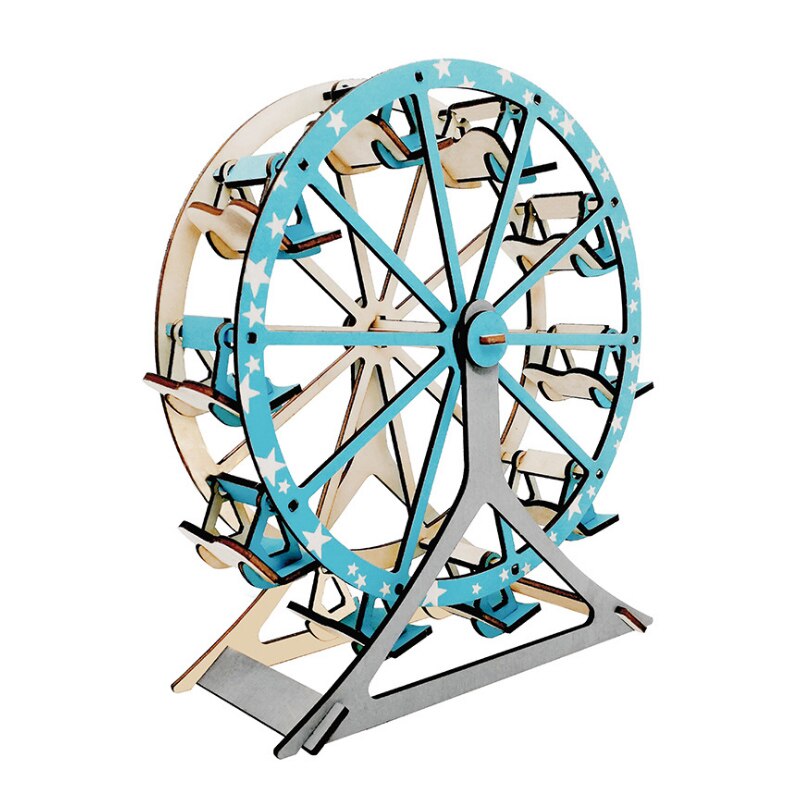 Grande roue 3D Puzzle en bois découpe Laser en bois assemblé jouet bricolage à la main Institution bâtiment jouets pour enfants enfants