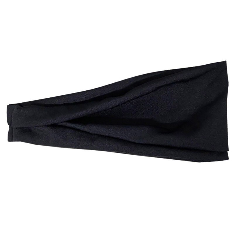 Haarband für europäische und amerikanische damen, geeignet für laufen und fitness, elastisch, mit kapuze, einfarbig, sportbekleidung, yoga, schweiß: Schwarz
