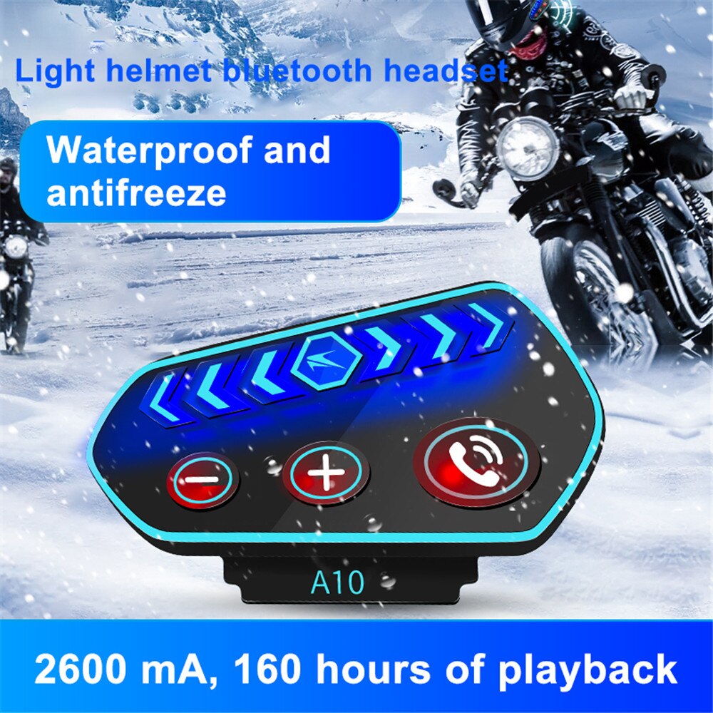 VR robot Bluetooth 5.0 Motorcycle Headset Waterproof Wireless Helmet Ultra Thin Headphone Long Standby Microphone Music Player