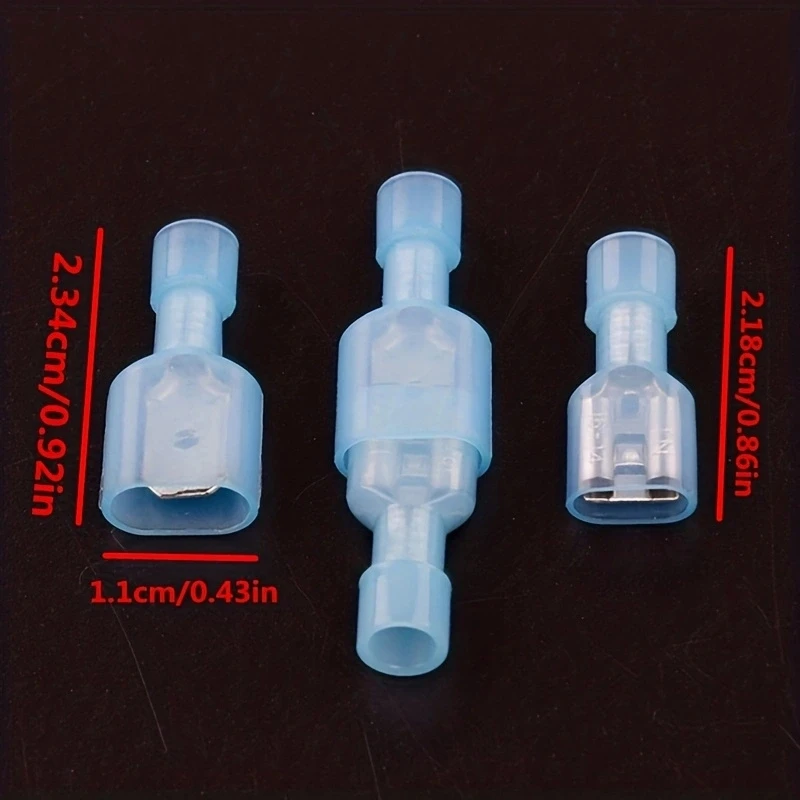 20 Pairs Spade Crimp Connectors Nylon Fully Insulated Electrical Wire Cable Crimp Terminals Kit Set