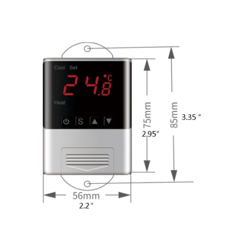 DTC-1200 Digital Temperature Controller AC 110-230V LED Display Thermostat Cool/Heat Mode for Home Greenhous Aquarium