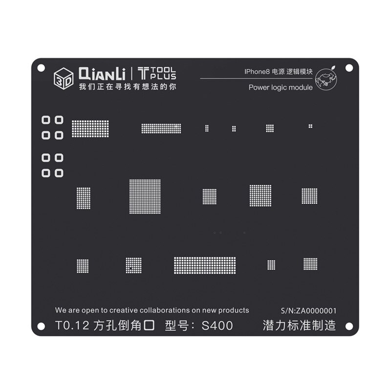 Qianli Toolplus 3D Power Logic Module Bga Reballing Tin Plant Mesh Iblack Zwarte Stencil Voor Iphone 5 6 6S 7 8 Reparatie