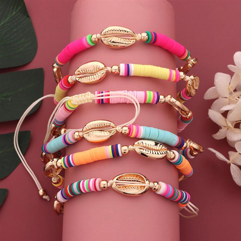 Tobillera de conchas de estilo bohemio hecha a mano, pulsera de tobillo con cuentas ajustables, accesorios de joyería para la playa, 1 unidad
