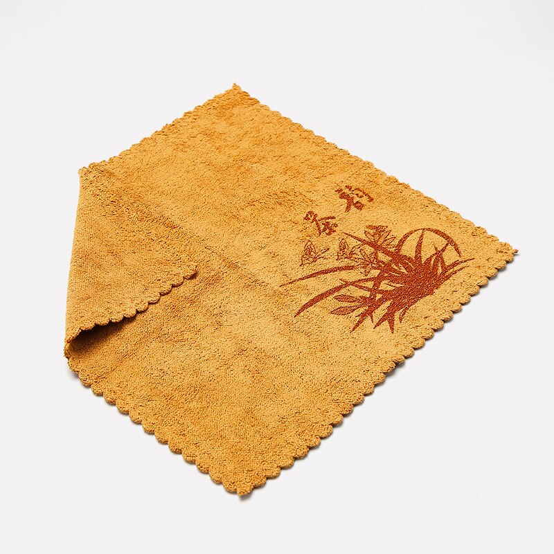 Tea Cloth Absorbent Strong Tea Towel Tea Set Accessories Exquisite Tea Towel 1 Piece Of Fiber: A