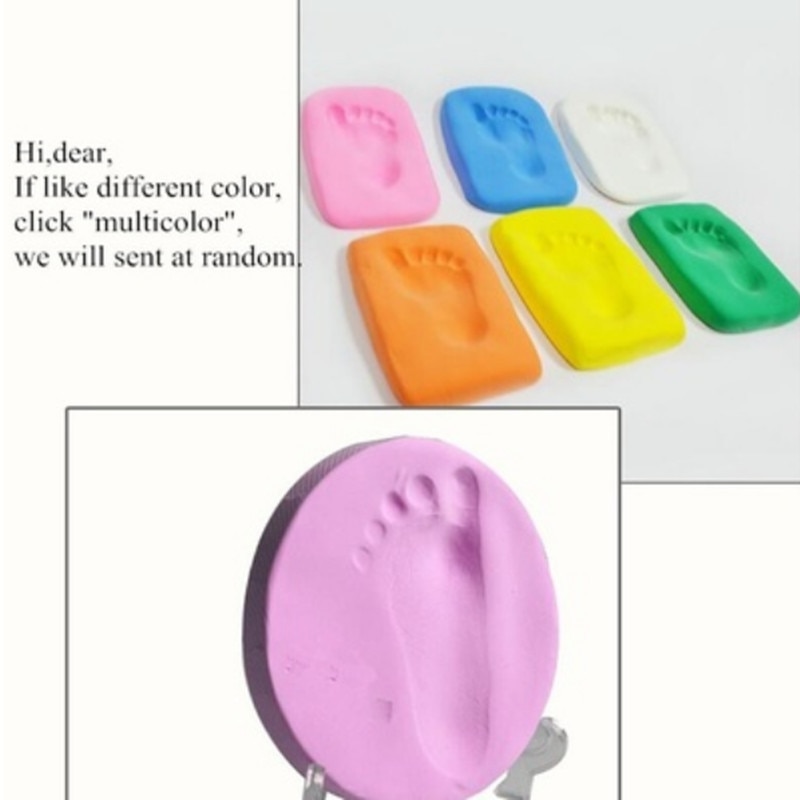 8 Color Baby Care Air Drying Soft Clay Baby Handprint Footprint Imprint Kit Casting Parent-child Hand Inkpad Fingerprint Slime