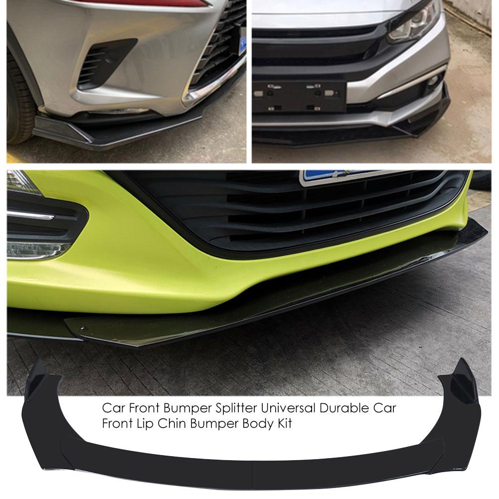 6PCS Refit Car Front Bumper Splitter Strengthening PP Bright Black