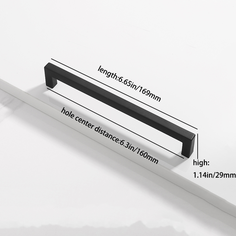 Square bright gold,silver, black cabinet door handle kitchen cabinet drawer closet extension aluminum handle: Silver