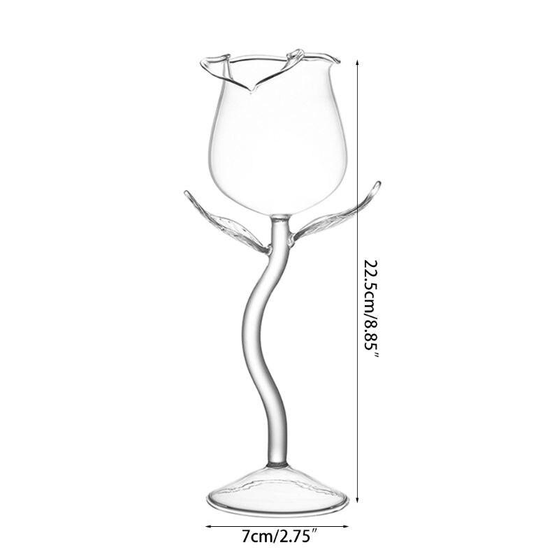 Fancy Red Wine Goblet Wine Cocktail Glasses 100ml Rose Flower Shape Wine Glass