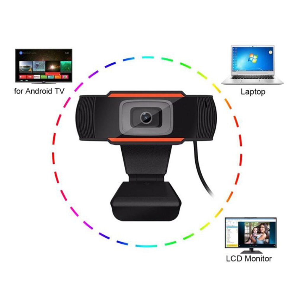 1080P USB2.0 Web Camera HD Camera Web Cam MIC Clip-on for Computer Laptop Web Camera 360 Degree Usb Biuro domowe