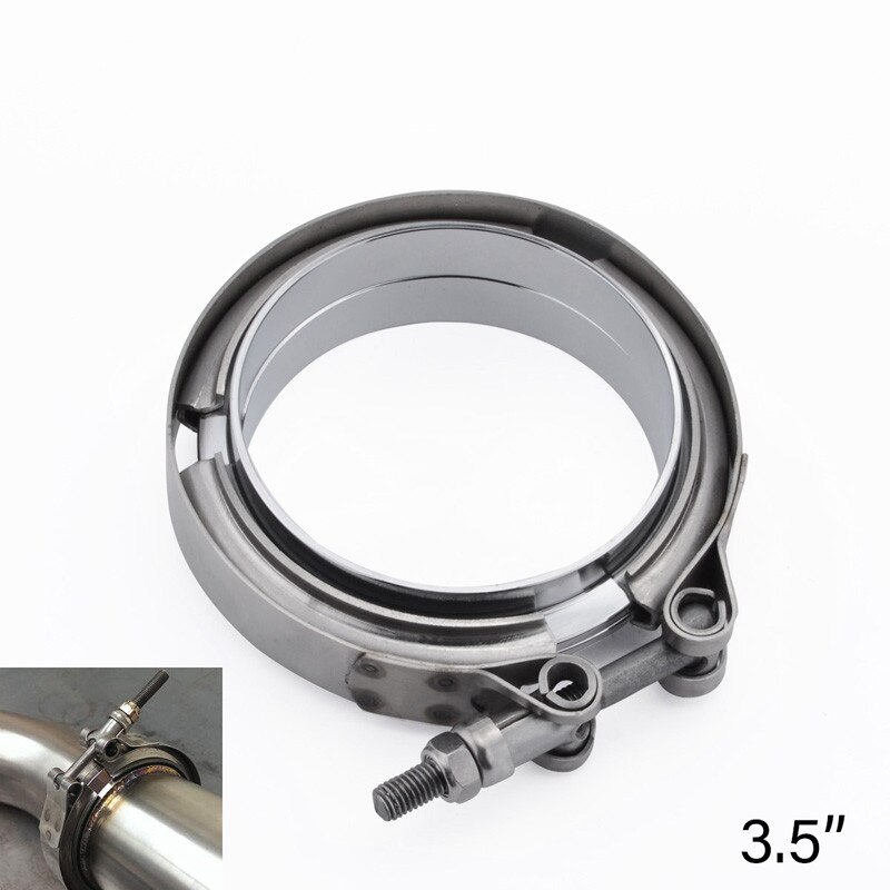 Kits de pinces d'échappement de Turbo d'acier inoxydable de bride de bande de V d'argent de 3.5 pouces appropriés à la pièce universelle de moteur de bride de voiture: Default Title