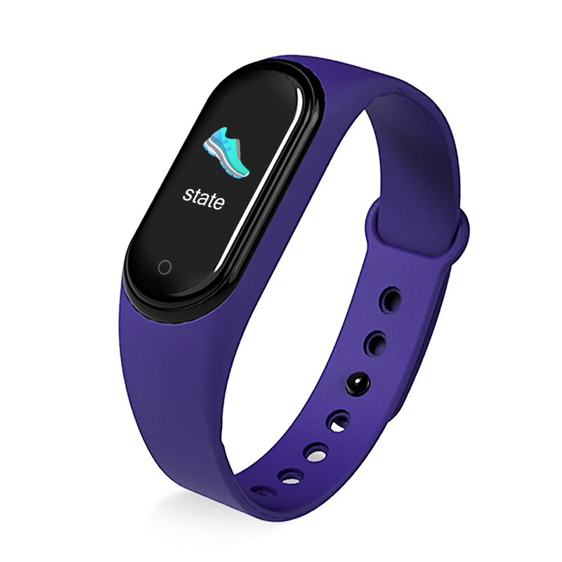 Svara telefon smart armband band klocka bästa fitness armband tracker smartband kvinnor män titta på armband smart armband: Lila