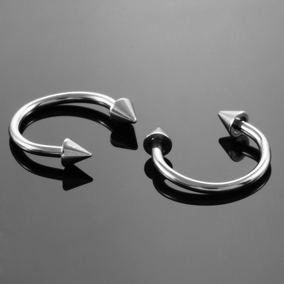Piercings circulares de acero para labio, ceja, nariz, tabique, aro, cartílago de la oreja, pendiente de lóbulo de hélice, 18G, 16G, 1 par