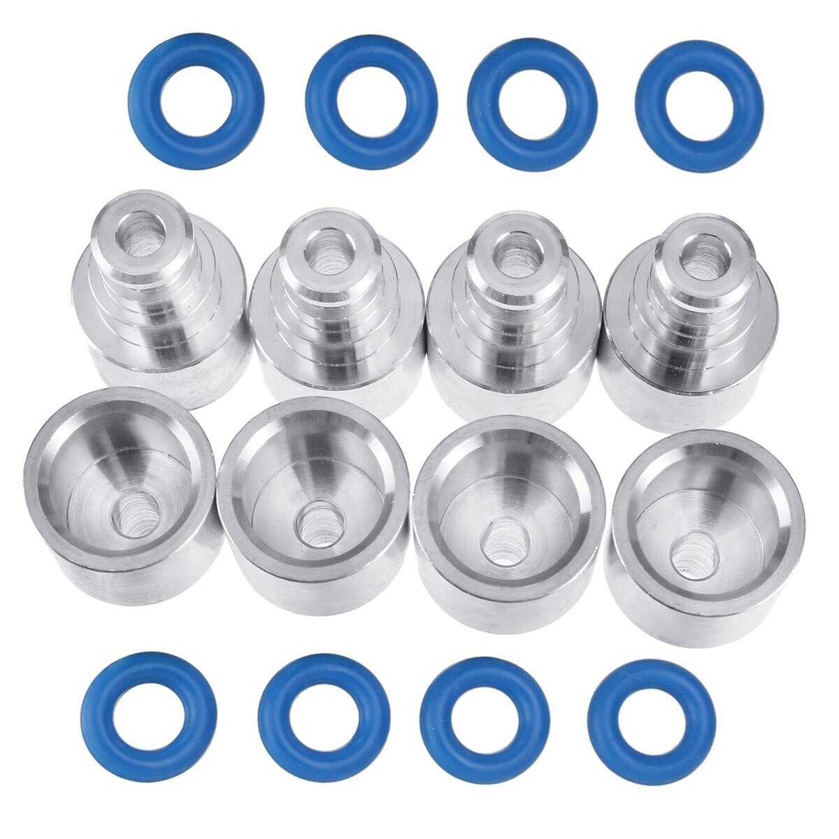 8 Stks/set Aluminium LS3 Injector In Een Voor LS1 Voor LS2 Injector Extender Adapter Top Hoed Voor Delphi 4.8 5.3 6.0