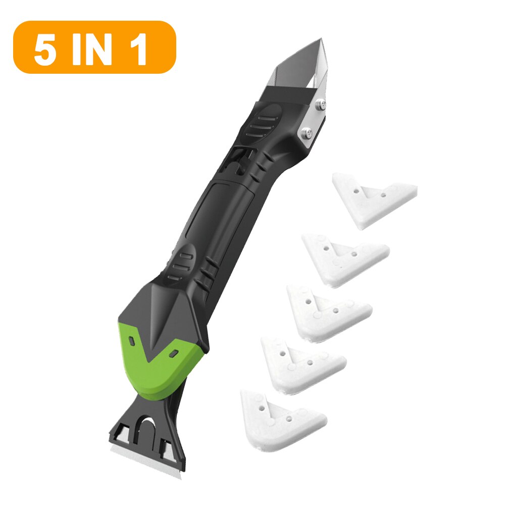 5 In 1 Siliconen Remover Breeuwen Finisher Kit Afwerking Roestvrij Steelhead Verwijderen Schraper Grout Kit Handgereedschap Accessoires: 5In1 Stainless steel