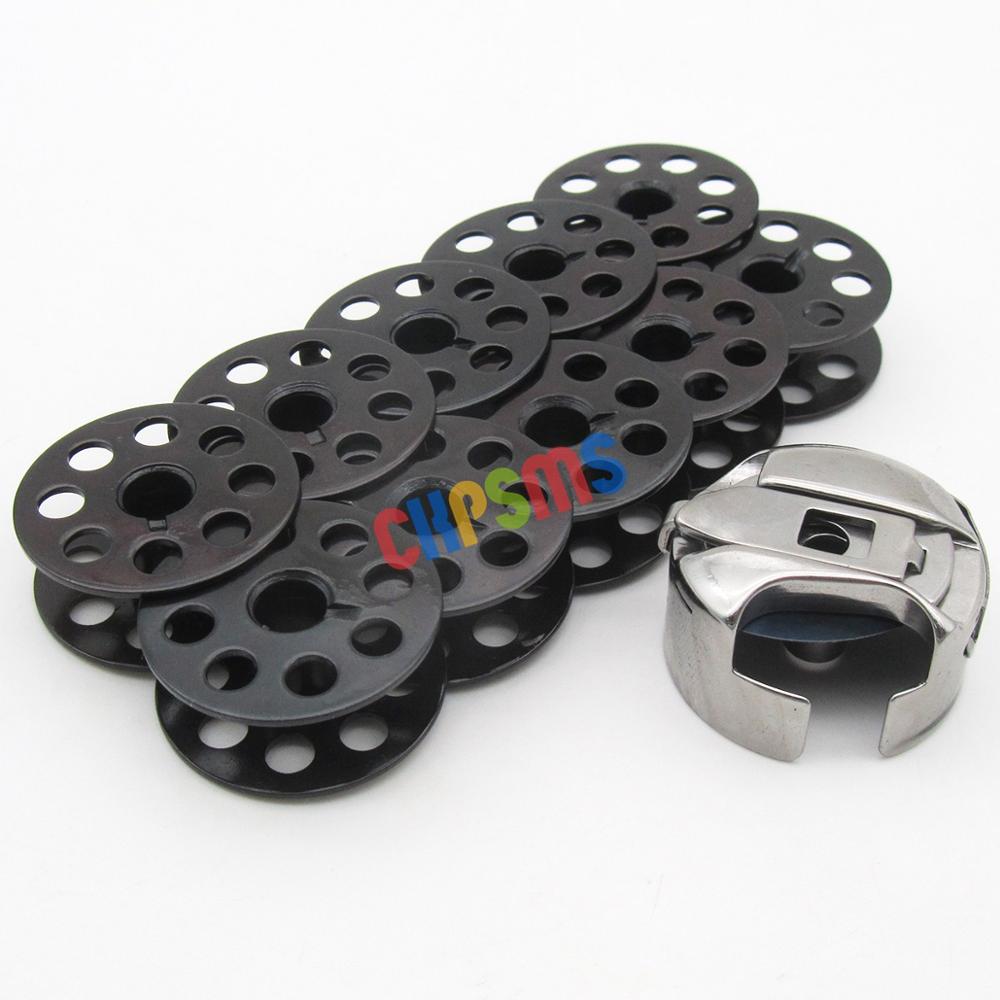 # BC-DBM(2)-NBL1 + 18034B 10 piezas aptas para Consew 206RB, caja de bobina de 1 M y bobinas de 10 piezas. M
