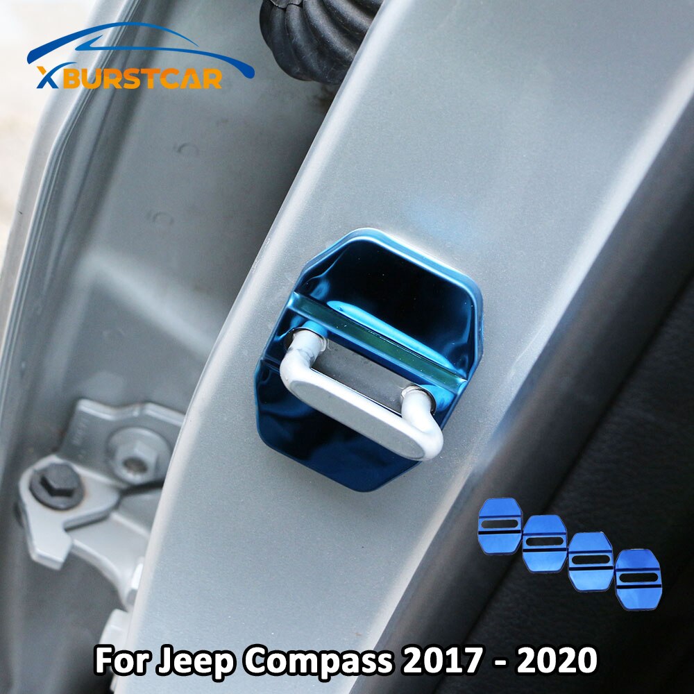 Xburstcar Autodeur Bescherming Slotplaatje Binnendeur Sloten Covers Trim Voor Jeep Compass Accessoires