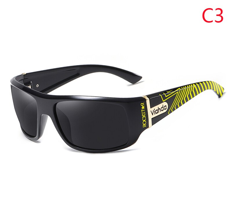 Viahda mænd klassiske polariserede solbriller mandlige sportsfisker nuancer briller  uv400 beskyttelse: C3