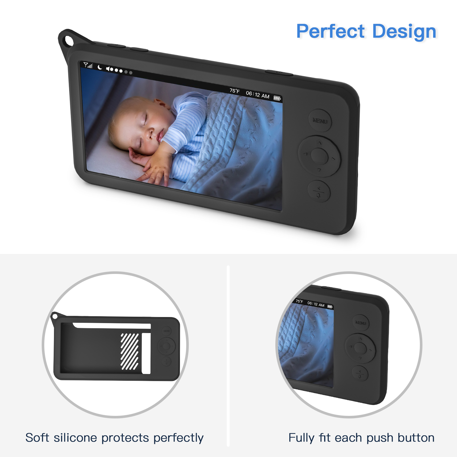 Coque de protection en Silicone pour babyphone vidéo, pour écran 5 &quot;, accessoires de sécurité Eufy
