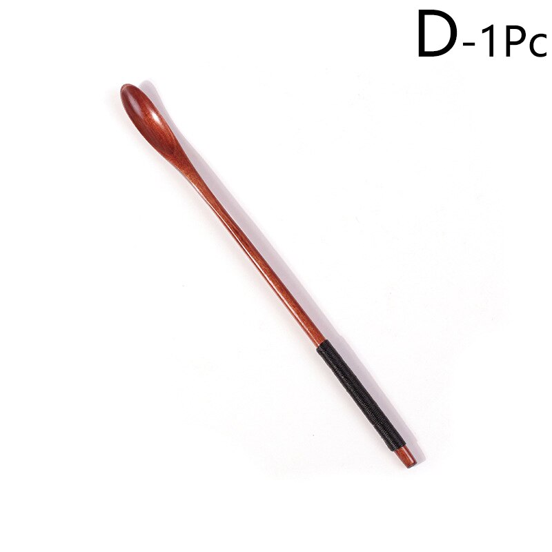 1 Pcs Natural Long Handle Wooden Mixing Spoons Coffee Tea Spoon Honey Stirring Spoon Wooden Spoon with Thin Handle: D