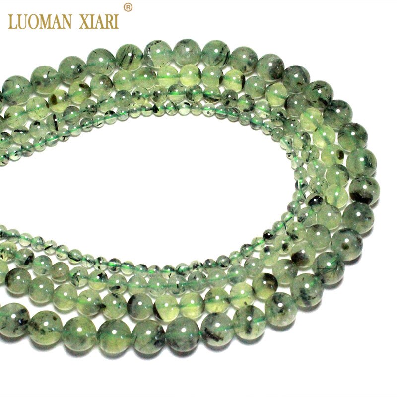 Fijne Aaa 100% Natuurlijke Top Groene Prehniet Ronde Natuursteen Kralen Voor Sieraden Maken Diy Armband Ketting 4/6 /8/10 Mm