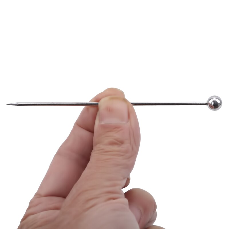 Cocktail Pick Cocktail Stick Stainless Steel Fruit Sticks Drink Stirring Sticks Martini Picks Circle Ball Hat Shape Accessories