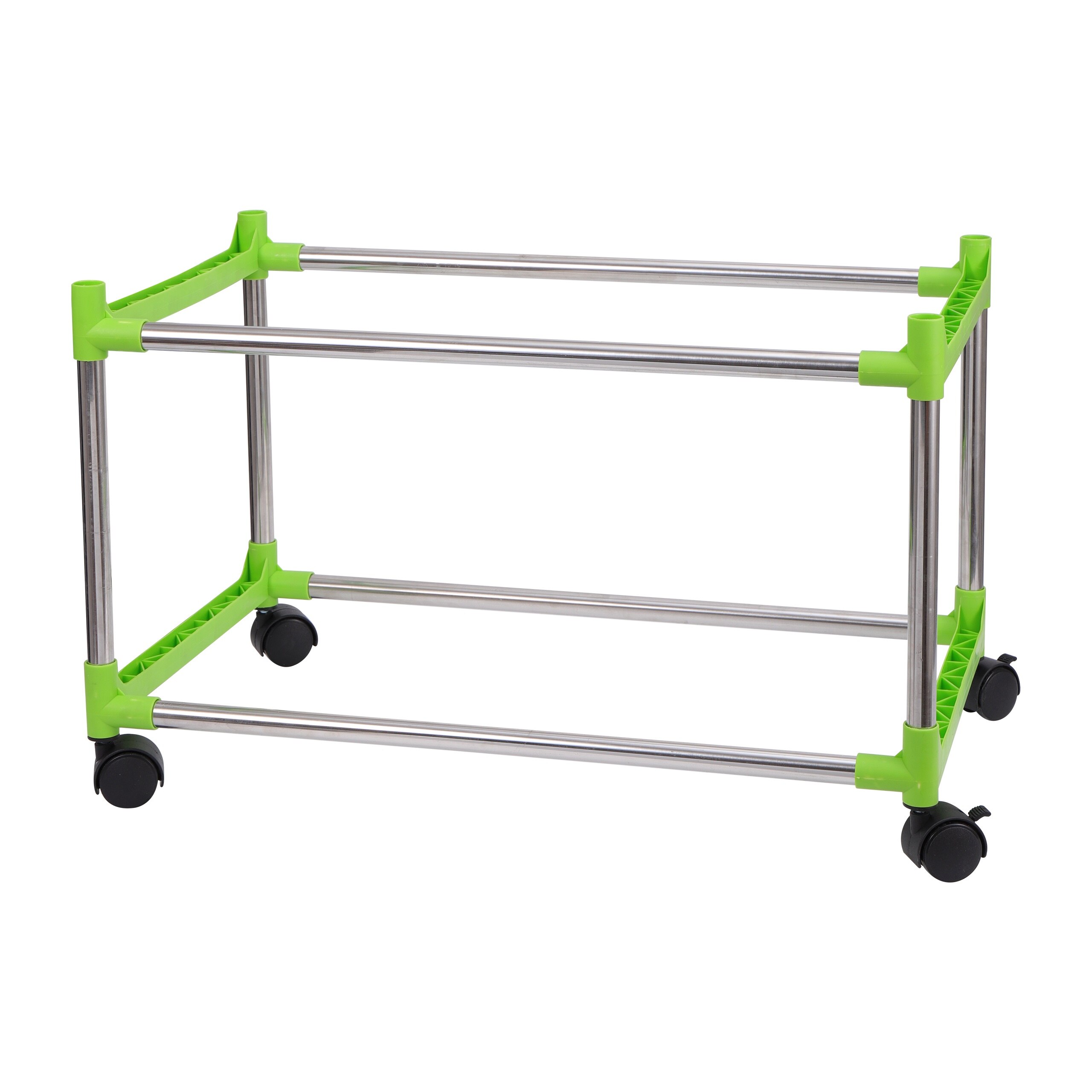 Bean Sprout Nursery Tray Shelf with Universal Wheel Stainless Steel Seedling Germination Tray HydroponicVegetable Planting Frame: 2 layers L