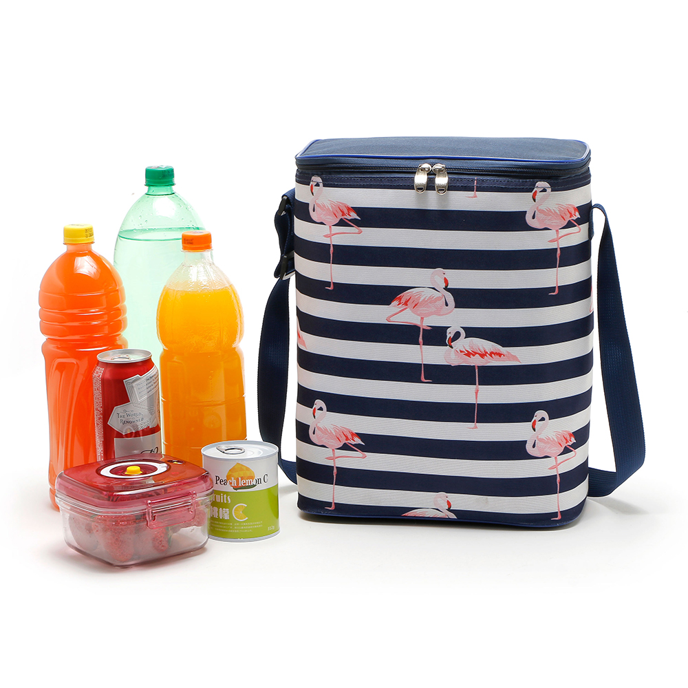 SANNE 15L Flamingos Thermische Isolierte Kühltasche Luxus Lebensmittel Frisch Halten Polyester Wasserdichte Picknick Tasche Thermische Reise Lagerung