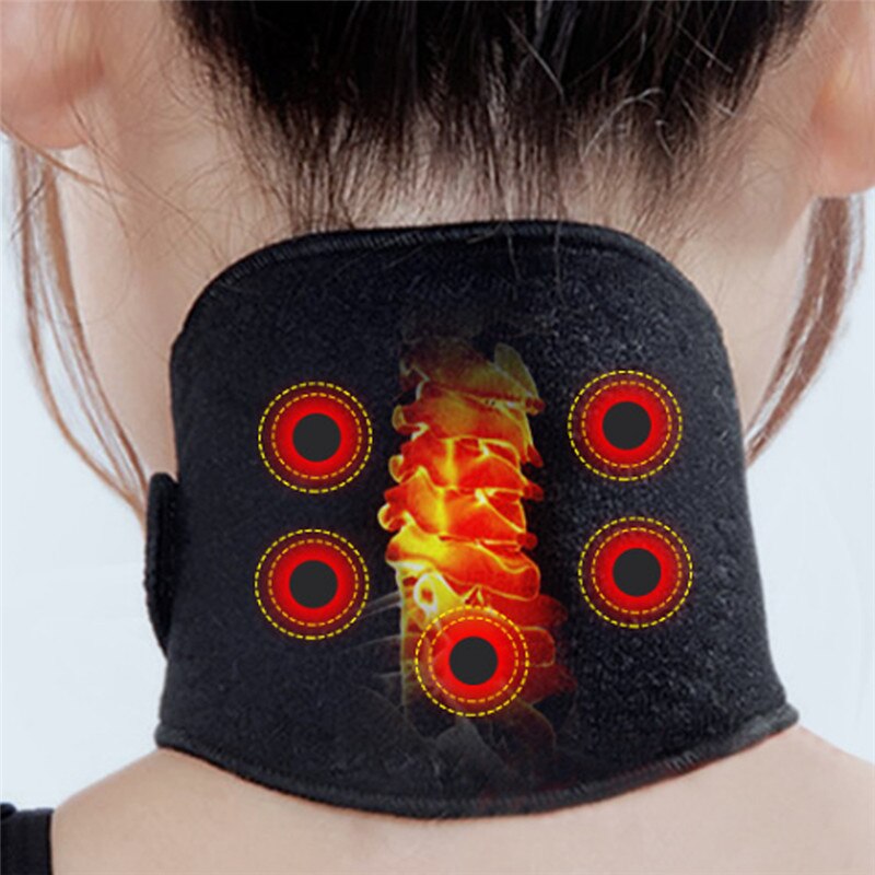 Neck Heat Therapy Support Belt Self Heating Tourmaline Magnetic Wrap Brace Painkg