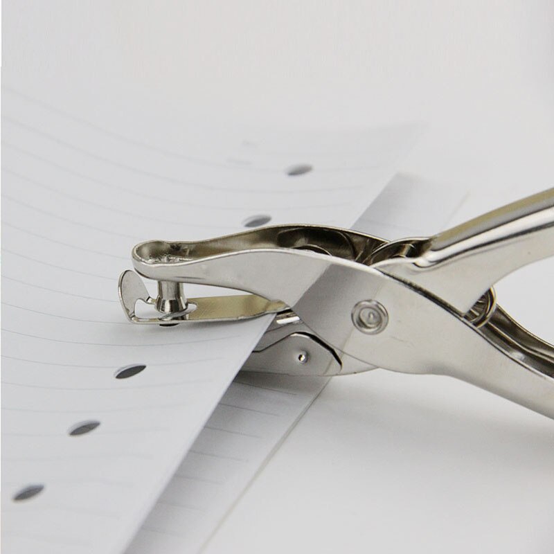 Perforador de un solo agujero de Metal 6mm perforadoras de papel de mano perforadoras para colección de recortes a prueba de golpes de artesanía 8 páginas suministros de oficina escolar: Default Title