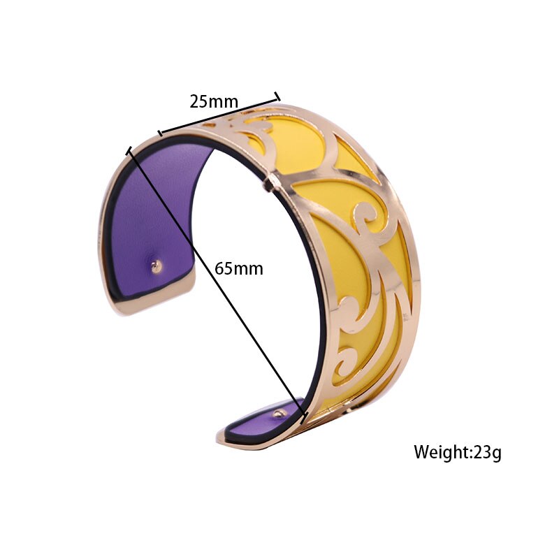 Interchangeable Leather Cuff Bracelet Bangles with Gold Color Flower Shaped Manchette Femme Bijoux Bracelet for Women