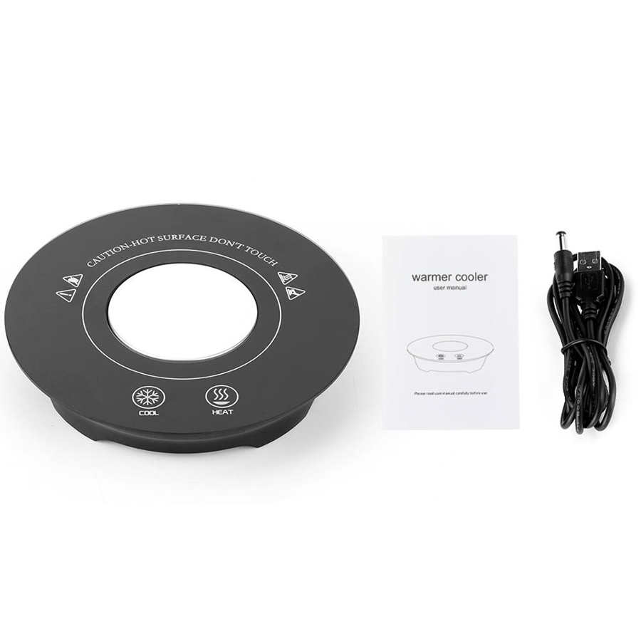 Sort intelligent vandtæt usb el-opvarmning køling coaster kopmåtte til hjemmekontor brug køkken tilbehør madlavningsværktøj